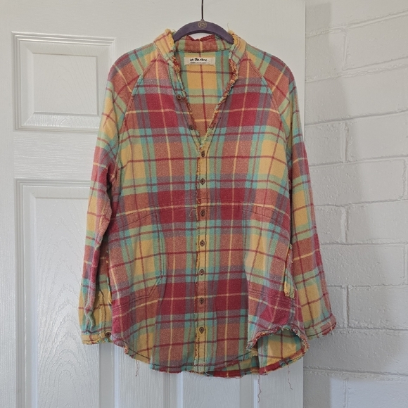 We The Free Summer Daydream Plaid Buttondown Oversized Size XS - Picture 2 of 6